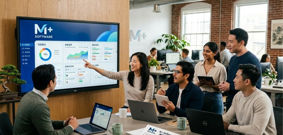 People Using M plus software to manage their business