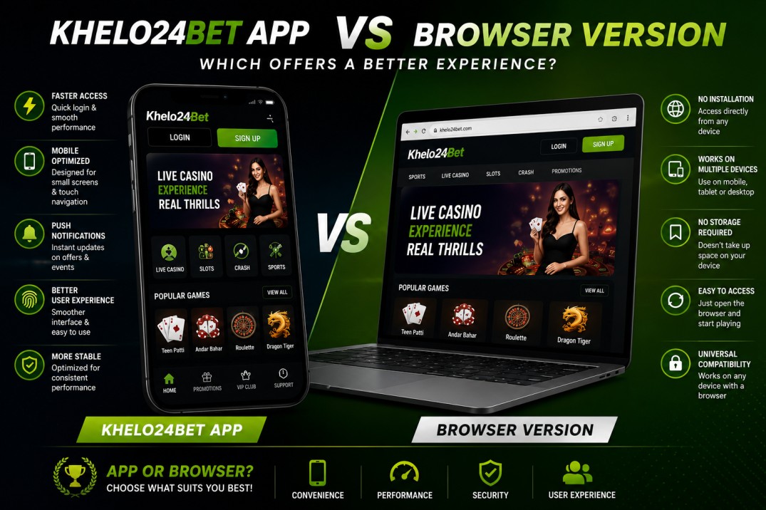 Khelo24Bet App vs Browser Version: Which Offers a Better Experience? Khelo24Bet App vs Browser Version: Which Offers a Better Experience?