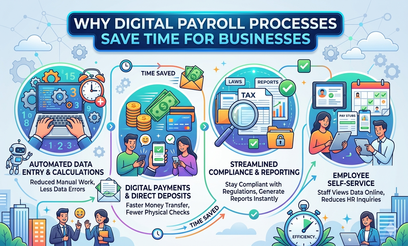 Why Digital Payroll Processes Save Time for Businesses Why Digital Payroll Processes Save Time for Businesses