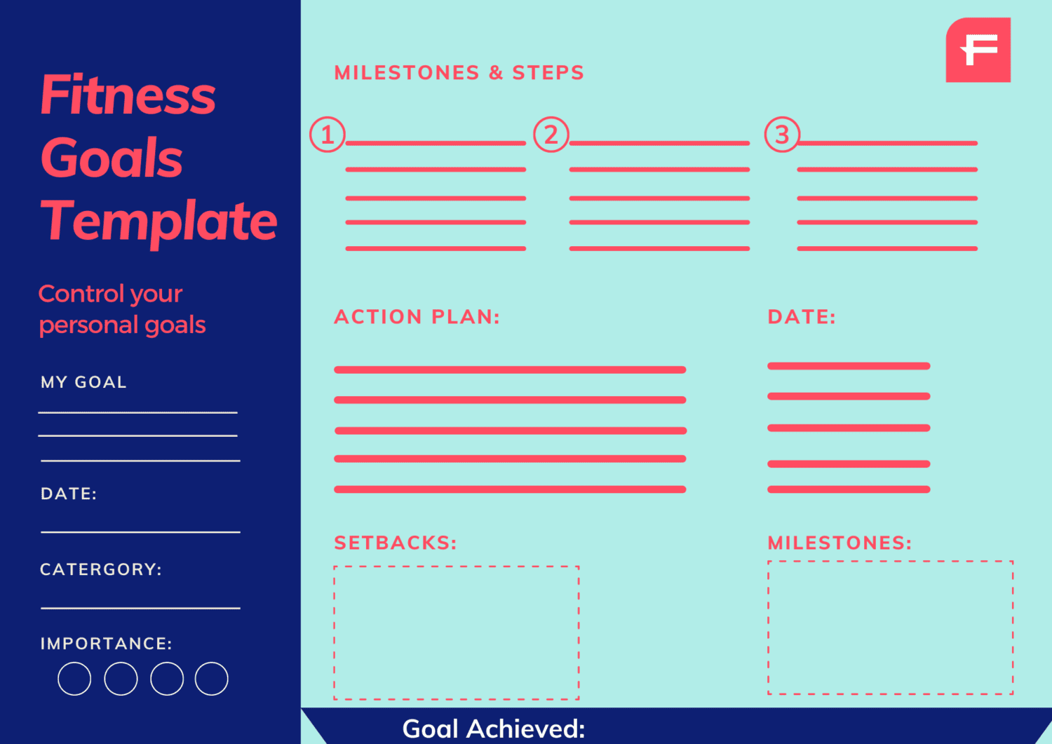 fitness goals worksheet fitness goals worksheet